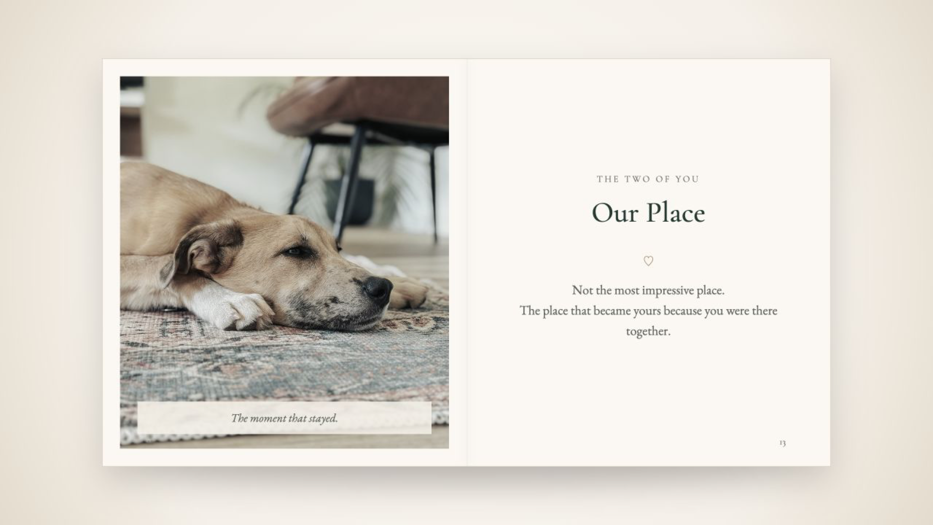 Sample photo-spread interior page