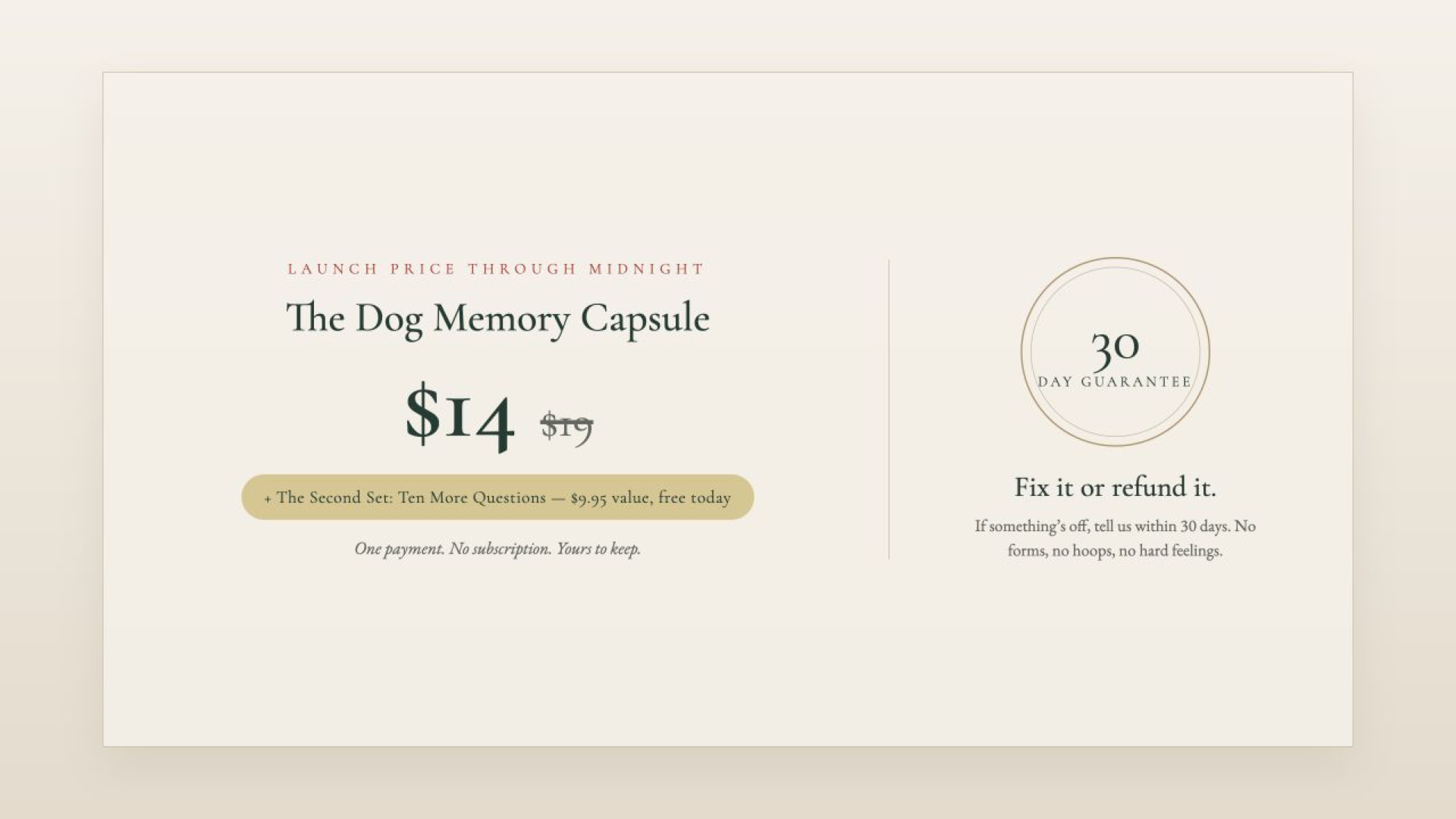 Price comparison and 30-day guarantee